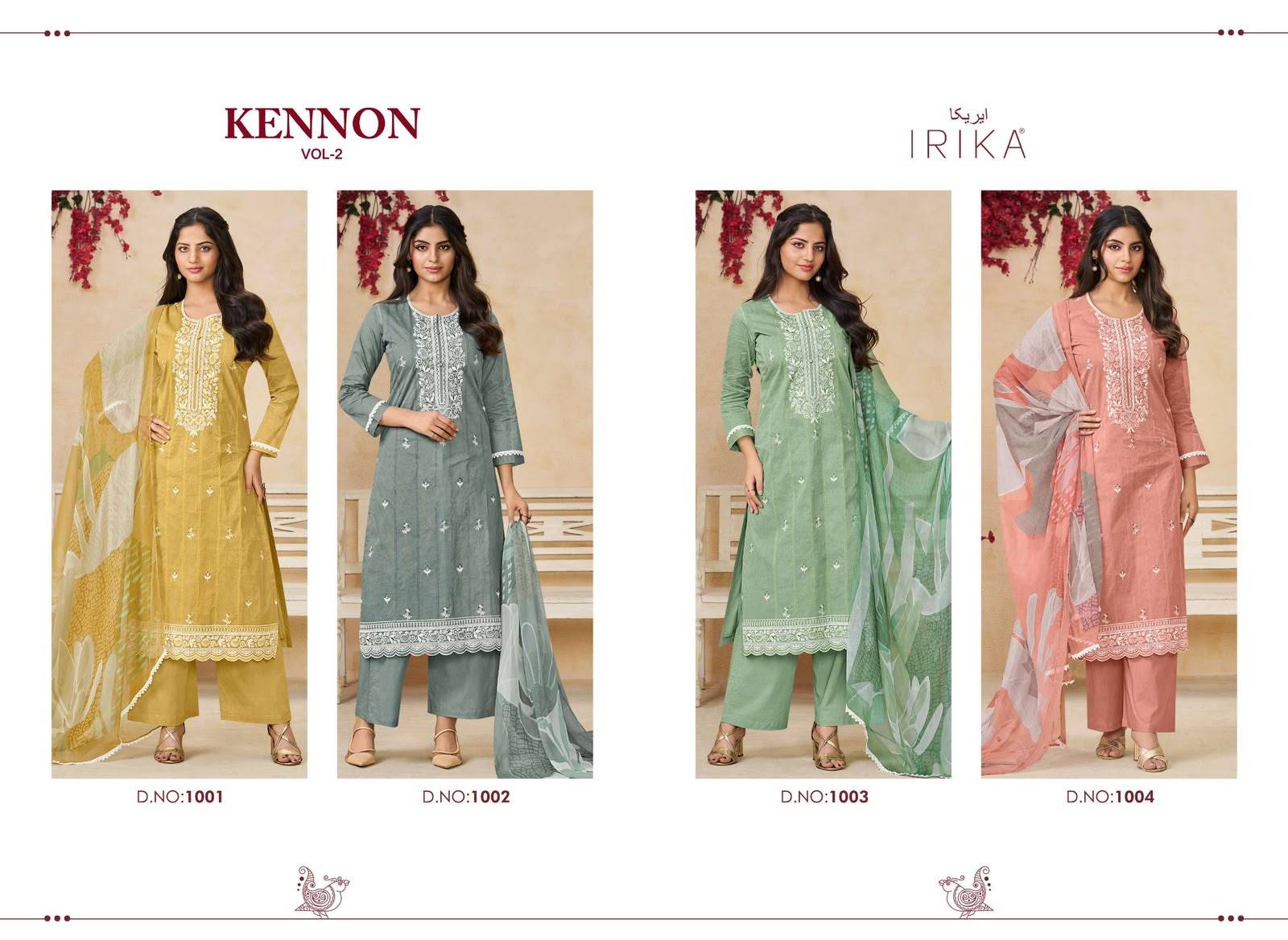 KENNON VOL 2 BY IRIKA 1001 To 1004 Series Stylish Beautiful Colourful Organza Dresses At Wholesale Price